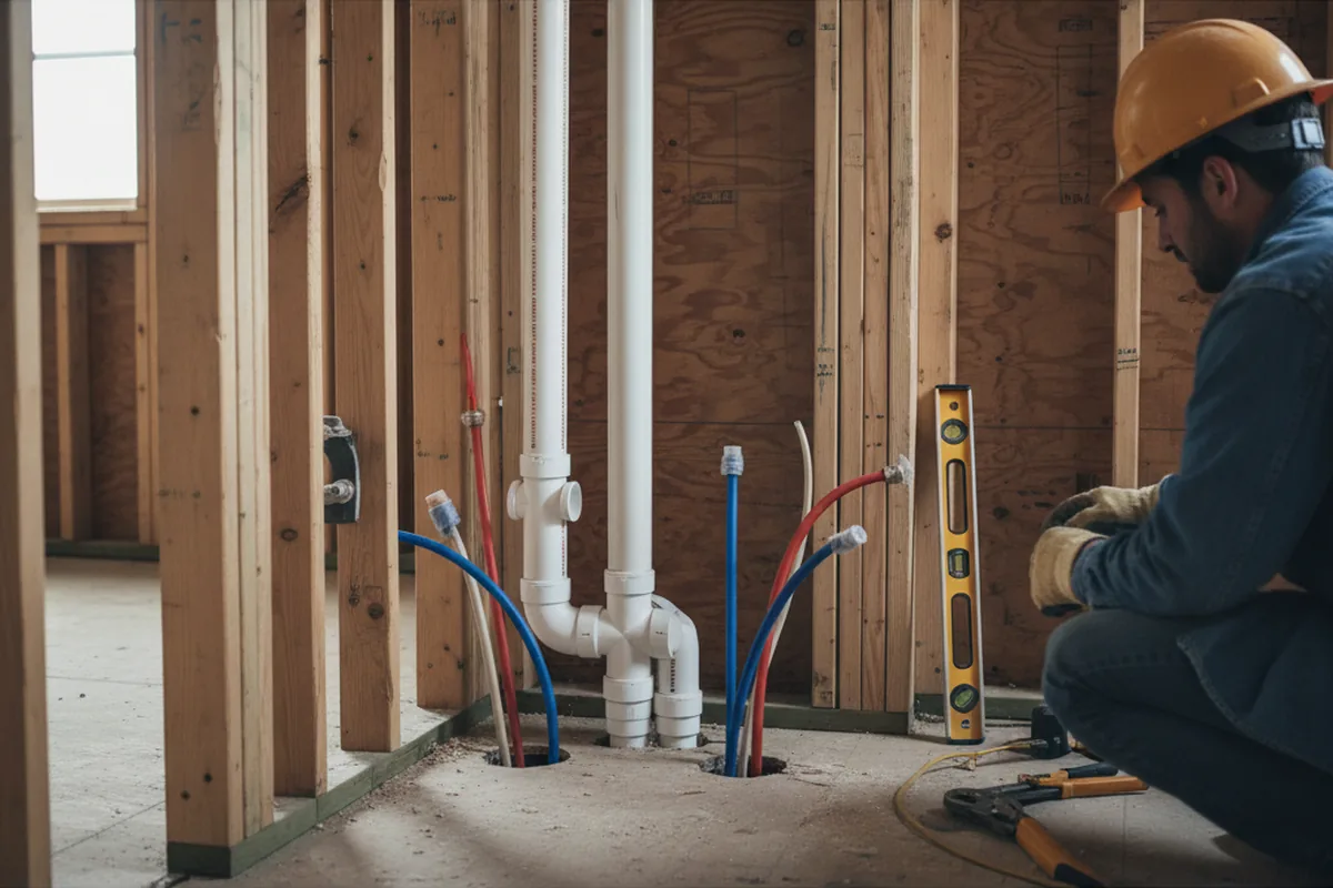 Drain and supply rough-in during Toilet Repair and Installation in Greenfield Park